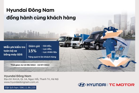 Hyundai Đông Nam miễn phí kiểm tra toàn bộ xe bằng máy GDS