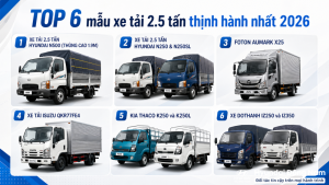 TOP 6 mẫu xe tải 2.5 tấn (2T5) thịnh hành nhất 2026 | So sánh giá bán