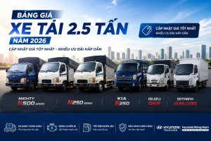 Bảng giá xe tải 2.5 tấn năm 2026