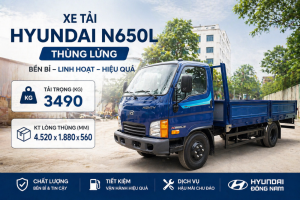 Hyundai N650L 3.5 tấn thùng lửng dài 4m5