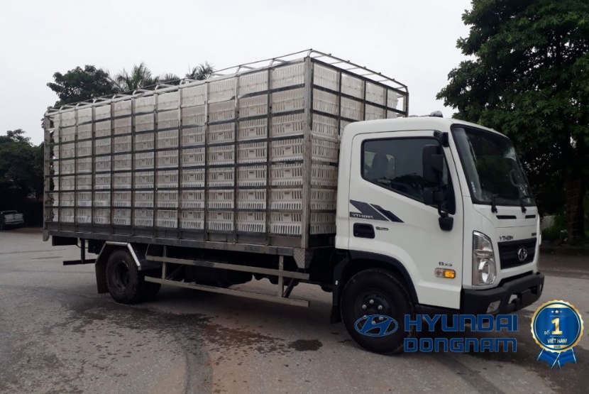 Xe tải Hyundai EX8L – 6,2 tấn, thùng chở gia cầm (chở gà).