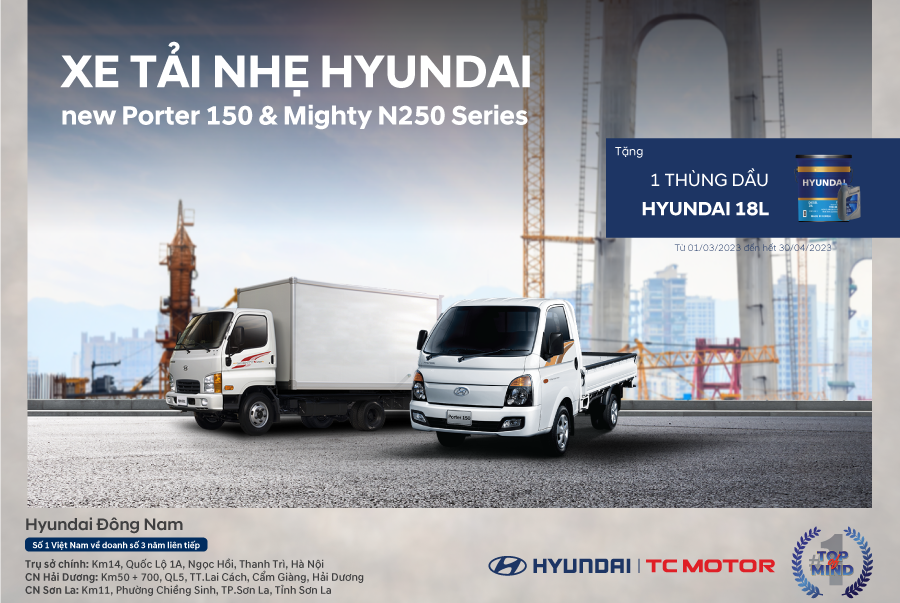 Chương trình khuyến mại dành cho dòng xe tải nhẹ Hyundai