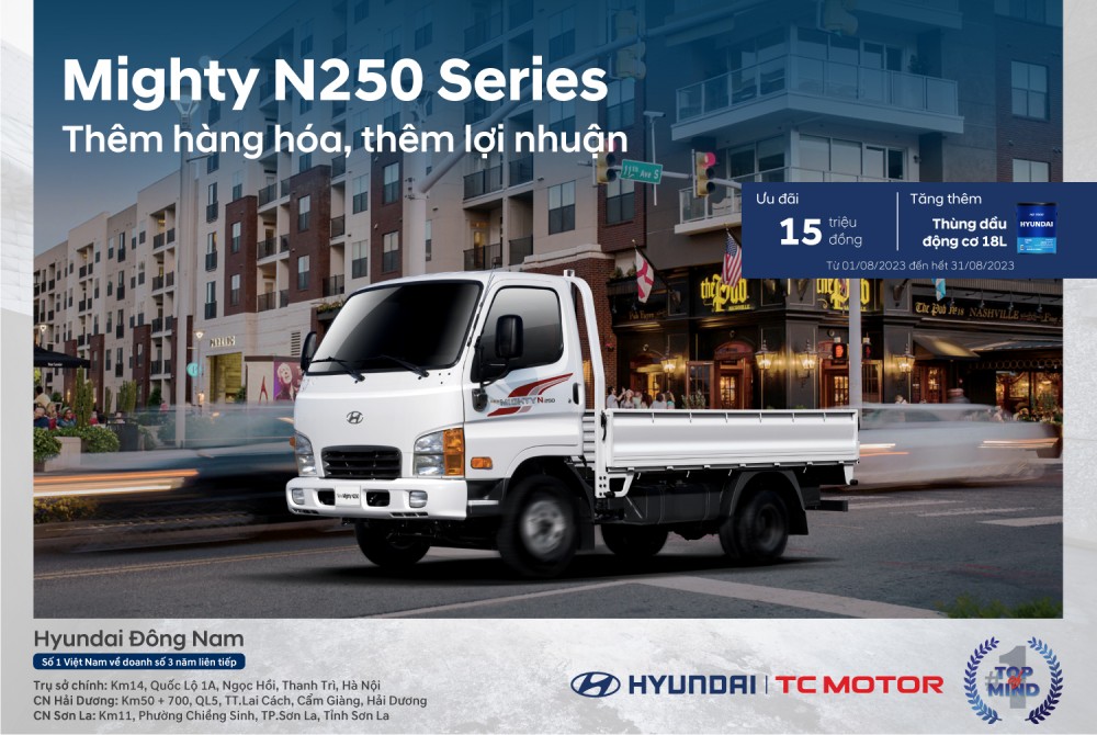 Ưu đãi dành cho Hyundai N250 Series - Lựa chọn tin cậy nhất trong phân khúc tải nhẹ