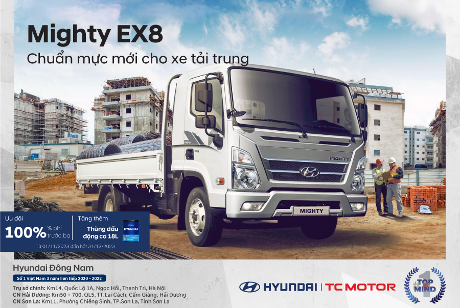 Ưu đãi cuối năm cho dòng xe tải 7 tấn Hyundai EX8 Series