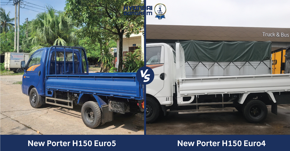 so sánh cản hông của Porter H150 Euro5 và Euro4