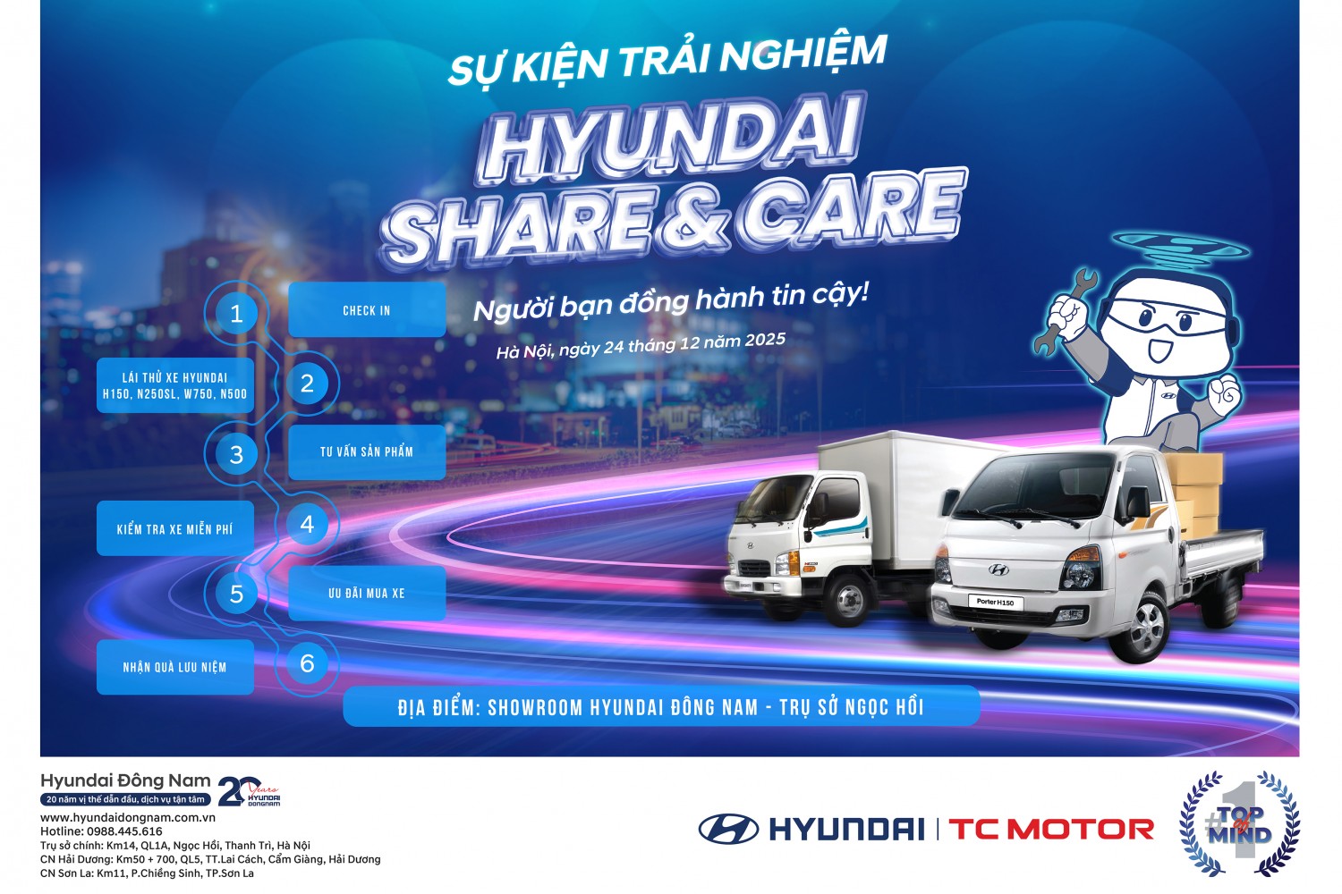 Hyundai Share & Care trải nghiệm lái thử xe tải tại Ngọc Hồi Hà Nội