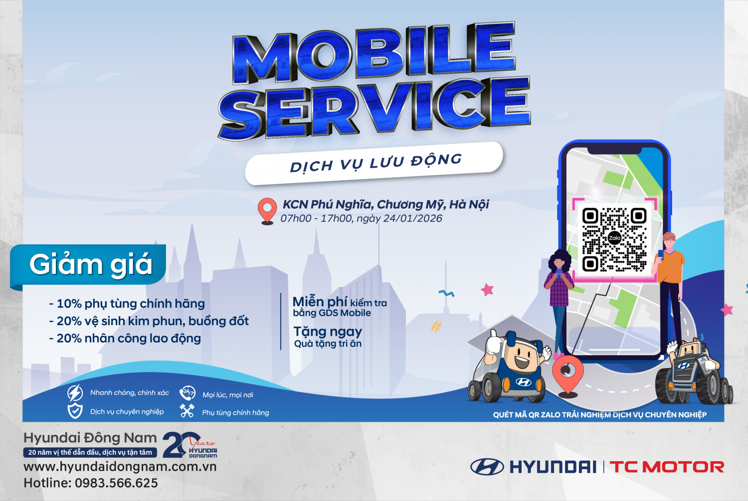 Mobile Service sửa chữa lưu động tại Chương Mỹ