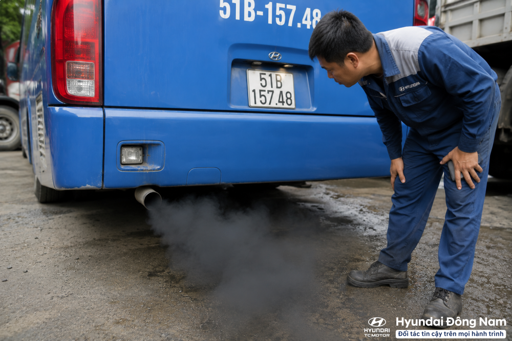 Mùi dầu diesel sống do nhiên liệu không được đốt cháy hoàn toàn