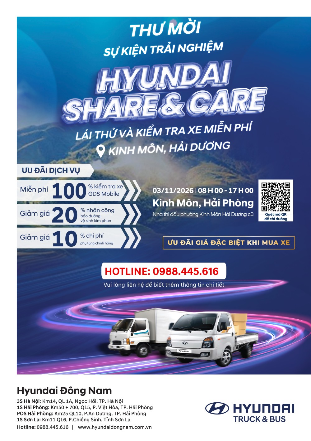 Lái thử xe tải Hyundai & sửa chữa lưu động tháng 11 tại Hải Phòng
