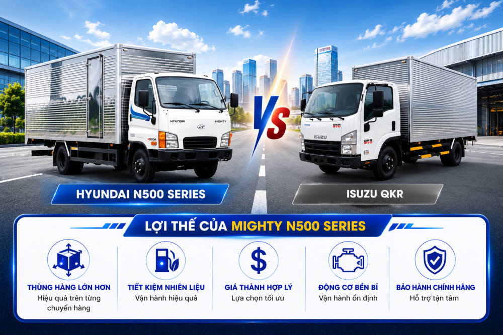 So sánh dòng xe 2 5 tấn Hyundai N500 Series với Isuzu QKR