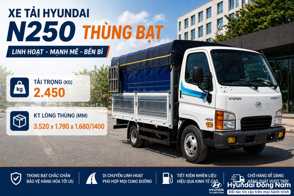 New Mighty N250 thùng mui bạt