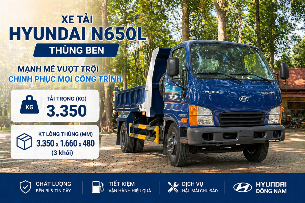 Hyundai N650L thùng ben tự đổ - 3 khối