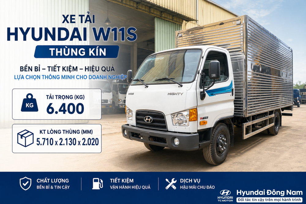 Hyundai Mighty W11S Thùng Kín dài 5m